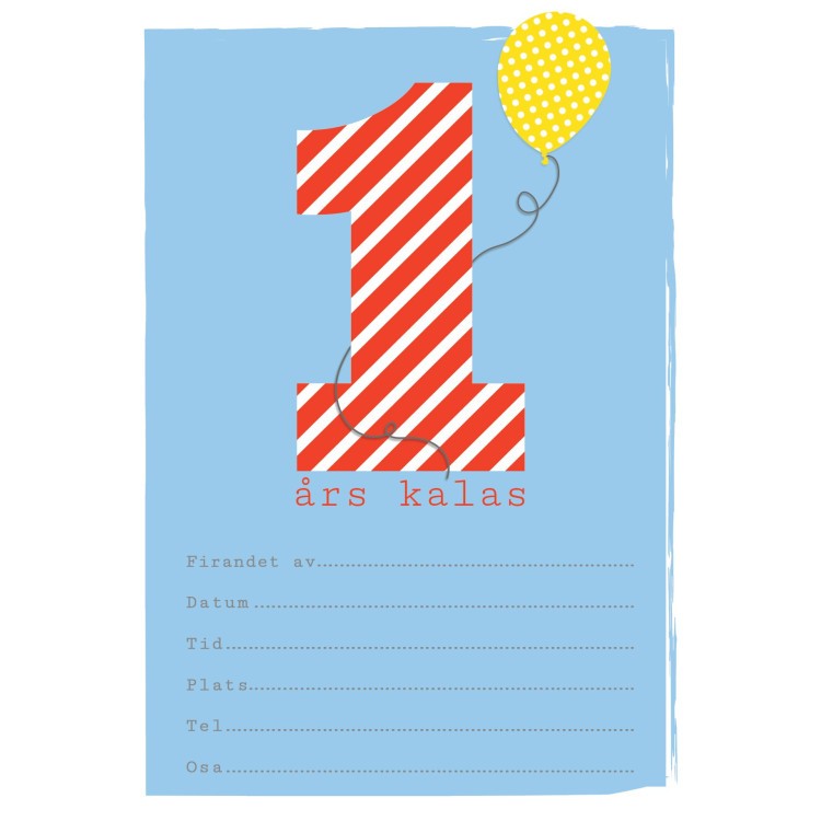 Inbjudningskort 1 år
