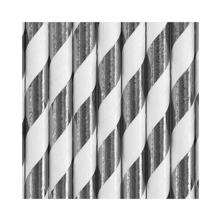 Papperssugrör Silver och Vit