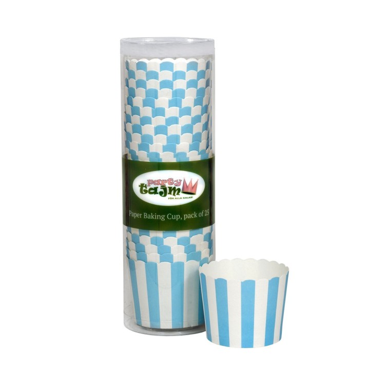 Muffinsformar, Snacksbägare Ljusblå/Vit Randig