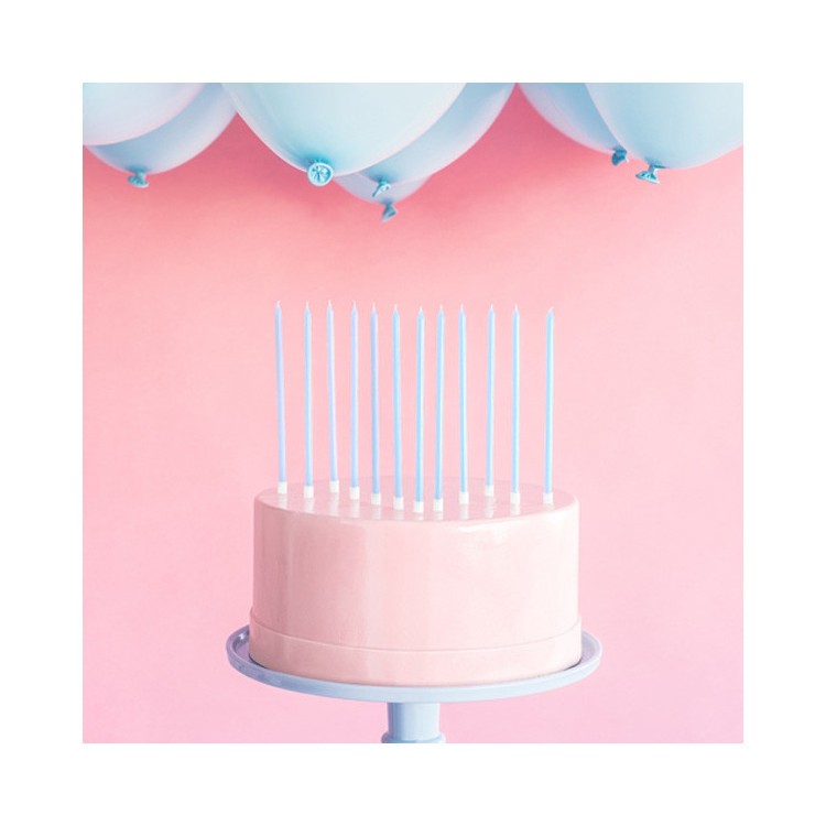 Långa Tårtljus Ljusblå bild 2