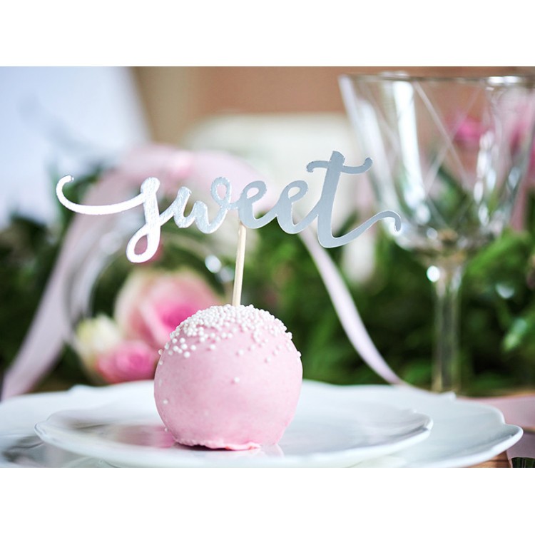 Cupcake Topper Love Silver 6-pack bild 3