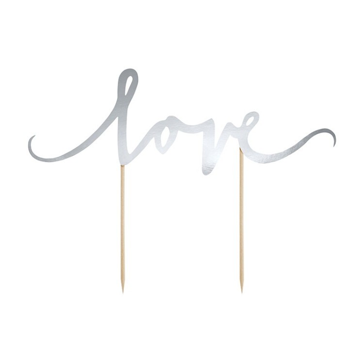 Cake Topper Love Silver