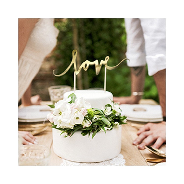 Cake Topper Love Guld bild 5