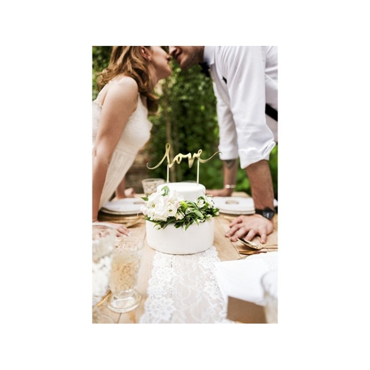 Cake Topper Love Guld bild 2
