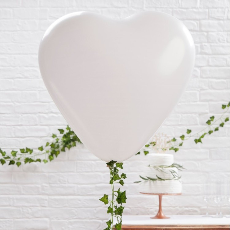 Ballonger Vita Hjärtan 10-pack bild 2