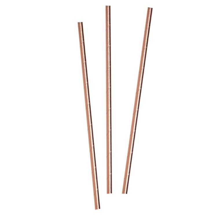 Papperssugrör Metallic Rosé