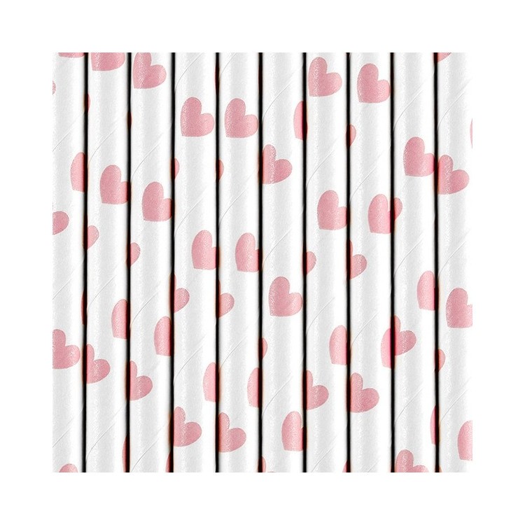 Papperssugrör Rosa Hjärta