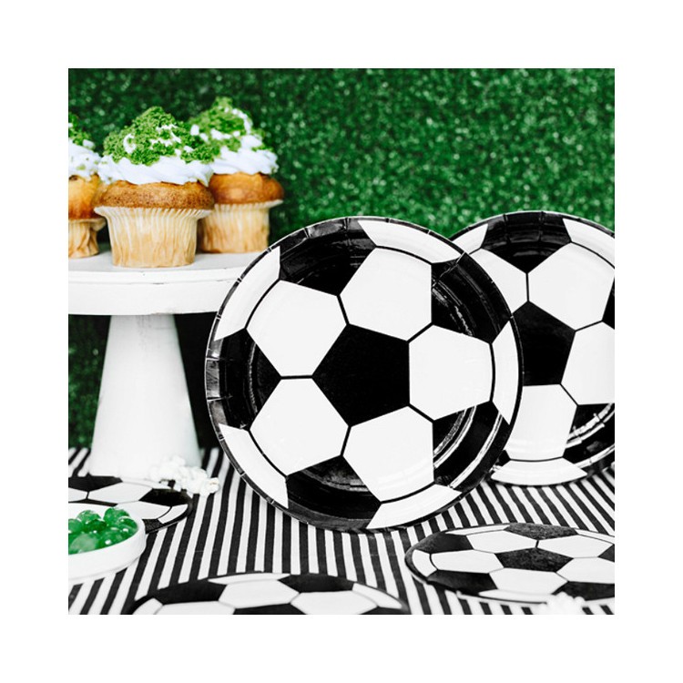 Pappersassietter Fotboll Svart/vit