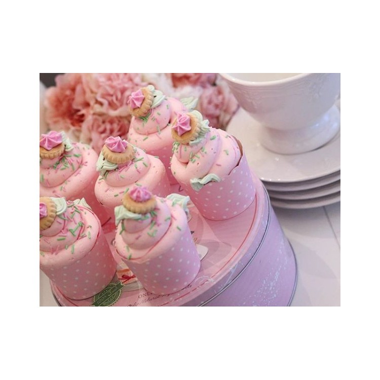 Muffinsformar, Snacksbägare Babyrosa med Prickar bild 3