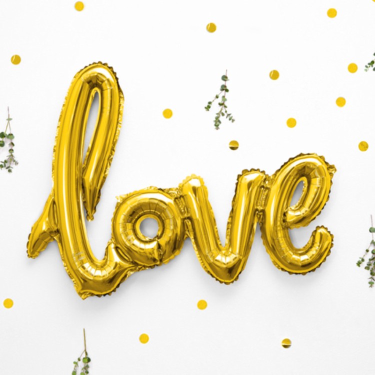 Folieballong Love Guld bild 2