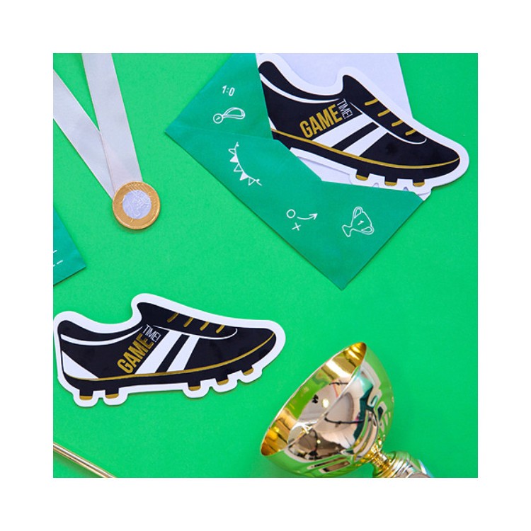 Inbjudningskort Fotbollskalas Fotbollssko bild 2