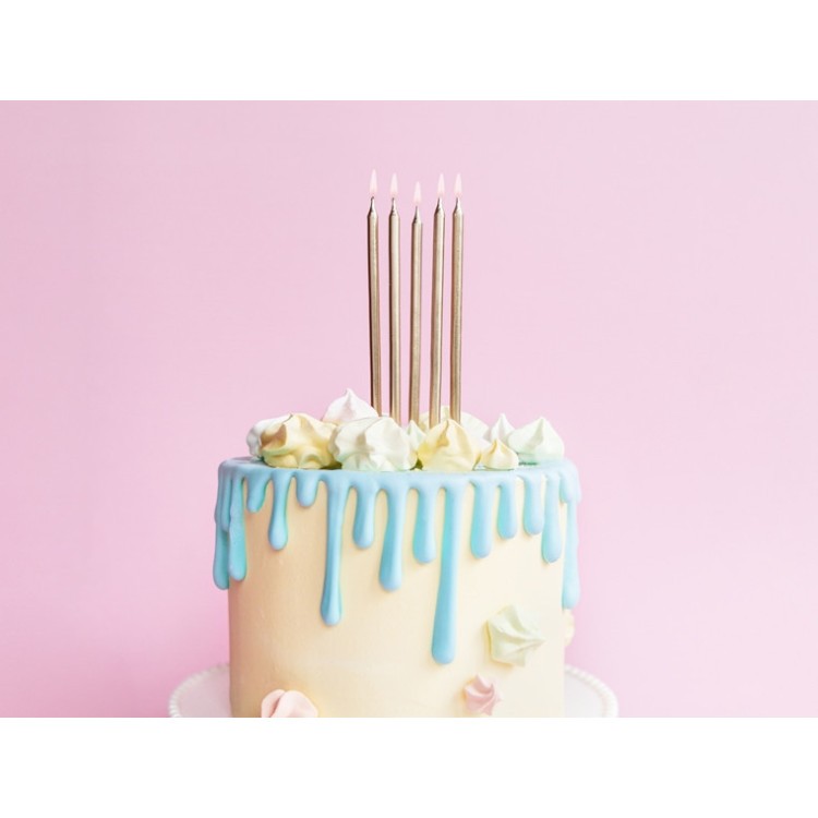 Långa Tårtljus Guld bild 6