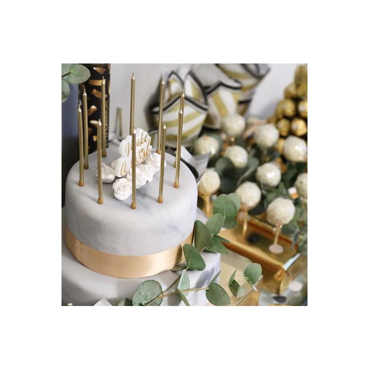 Långa Tårtljus Guld bild 4