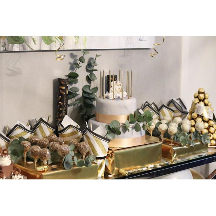 Långa Tårtljus Guld bild 5