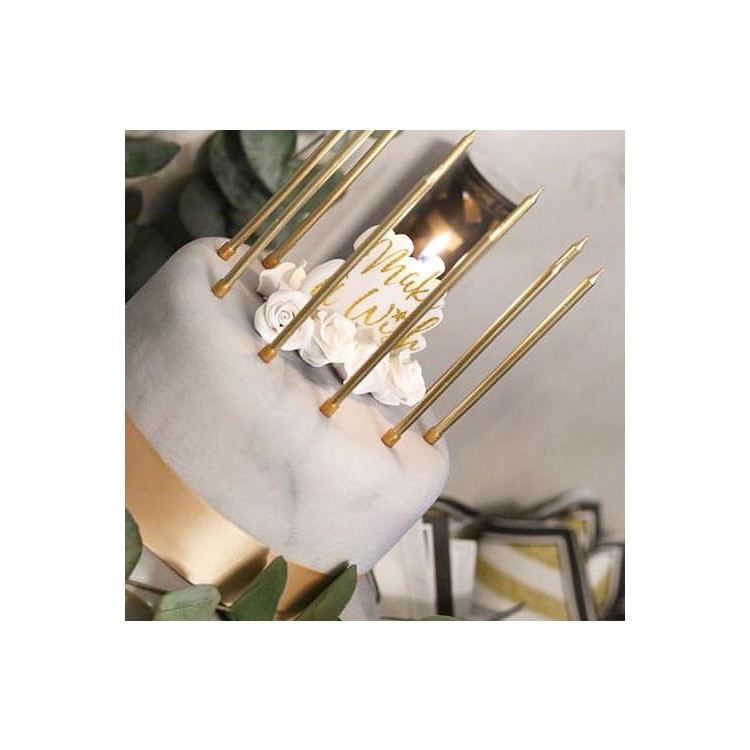 Långa Tårtljus Guld bild 3