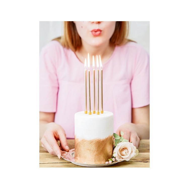 Långa Tårtljus Guld bild 7