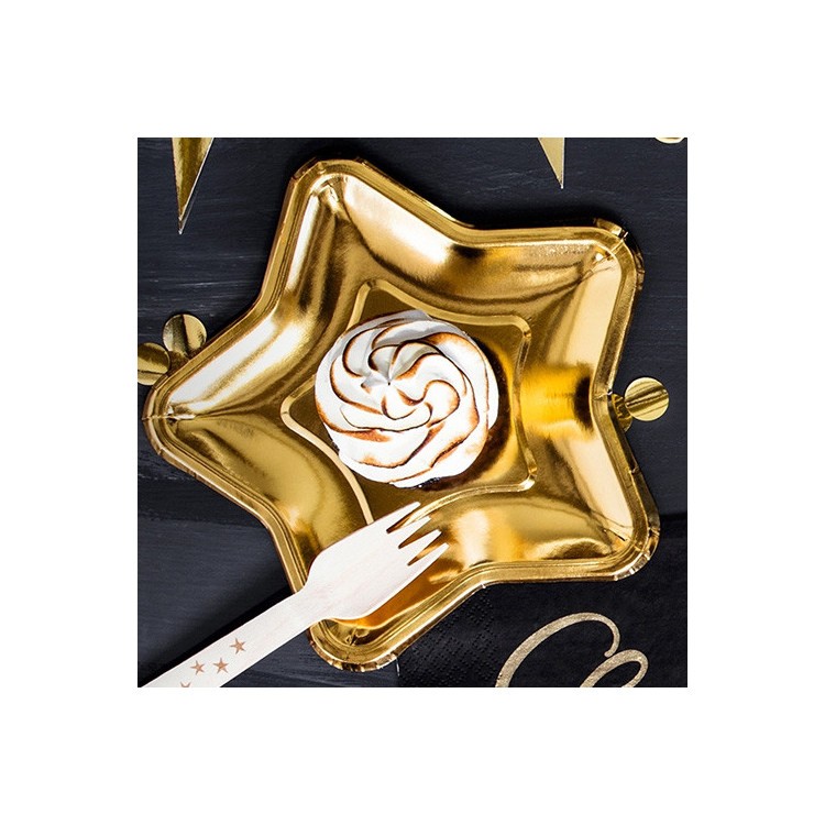 Pappersassietter Stjärna Guld bild 4