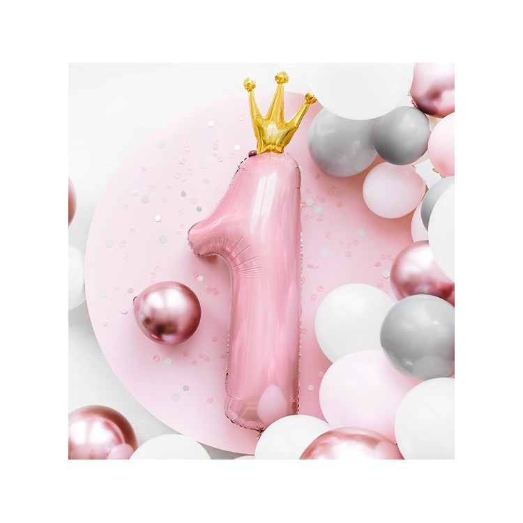 Folieballong 1 Rosa med Krona