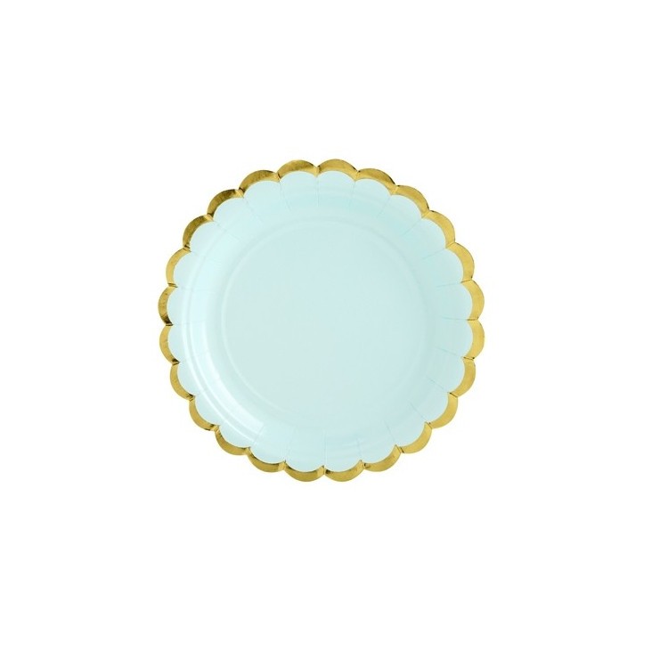 Pappersassietter Mint med Guldkant