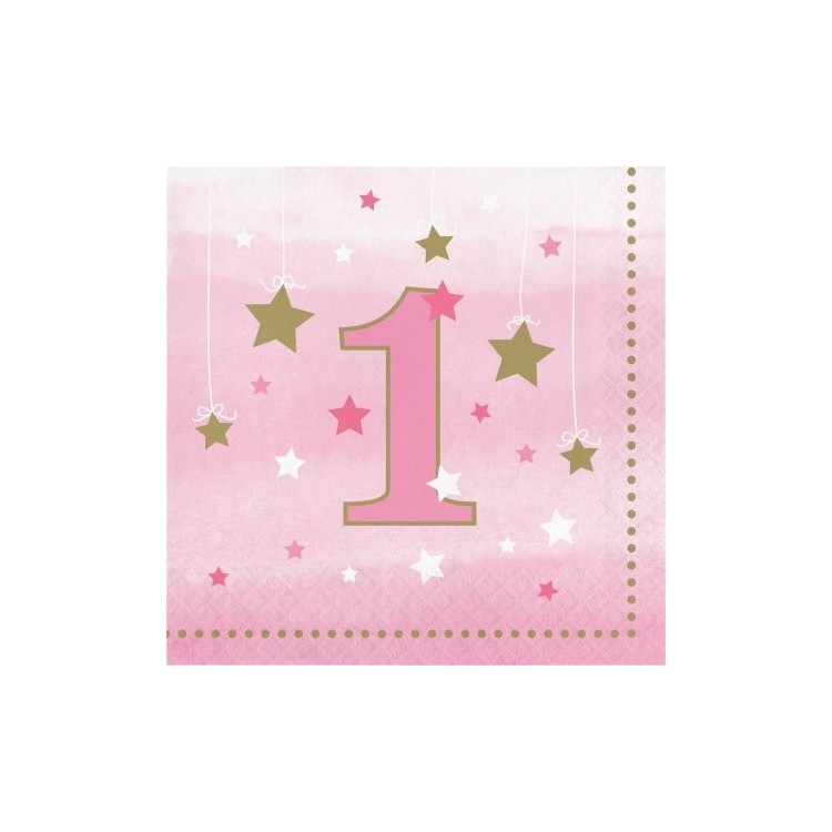 Little Pink Star 1 år Servetter