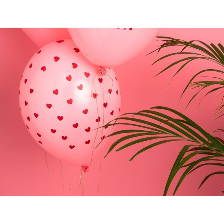 Ballonger Rosa med hjärtan bild 3
