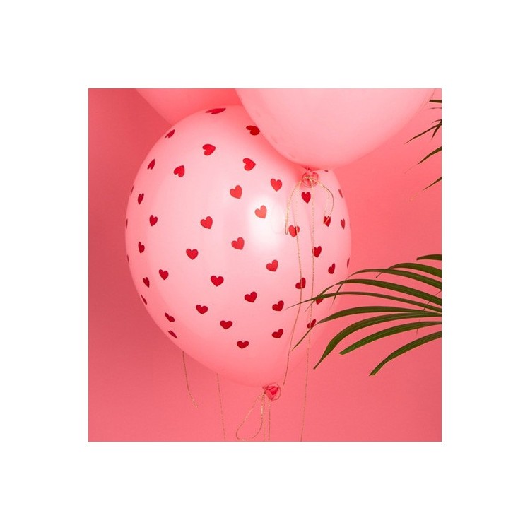 Ballonger Rosa med hjärtan bild 2