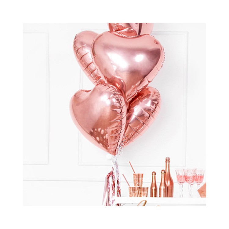 Folieballong Hjärta Roséguld bild 5
