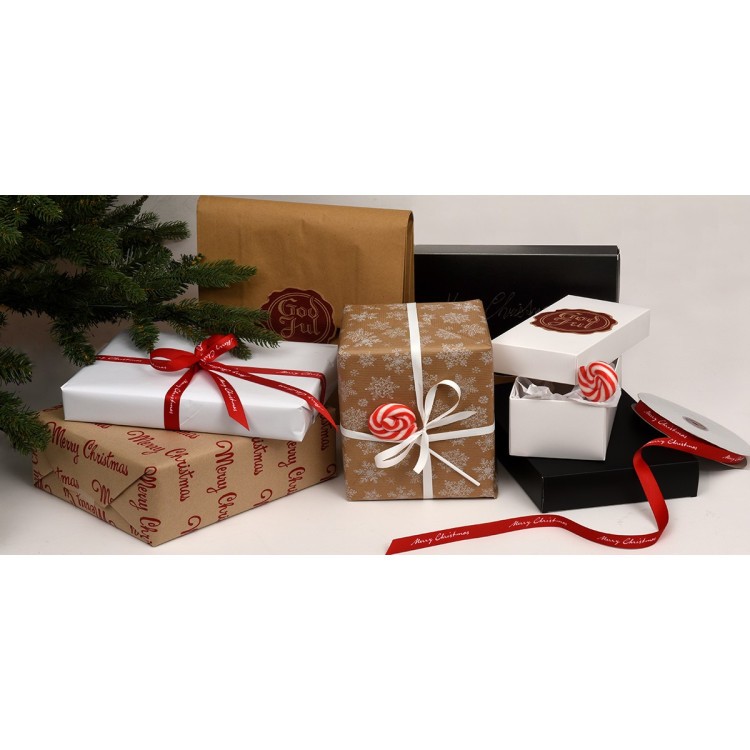 Presentband Merry Christmas Vitt