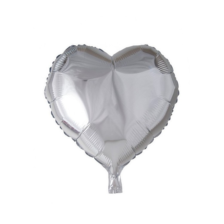 Folieballong Hjärta Silver bild 2