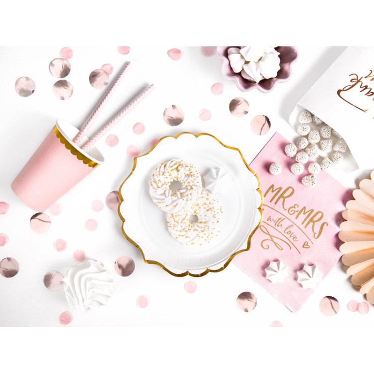 Pappersassietter Vita med Guldkant bild 5