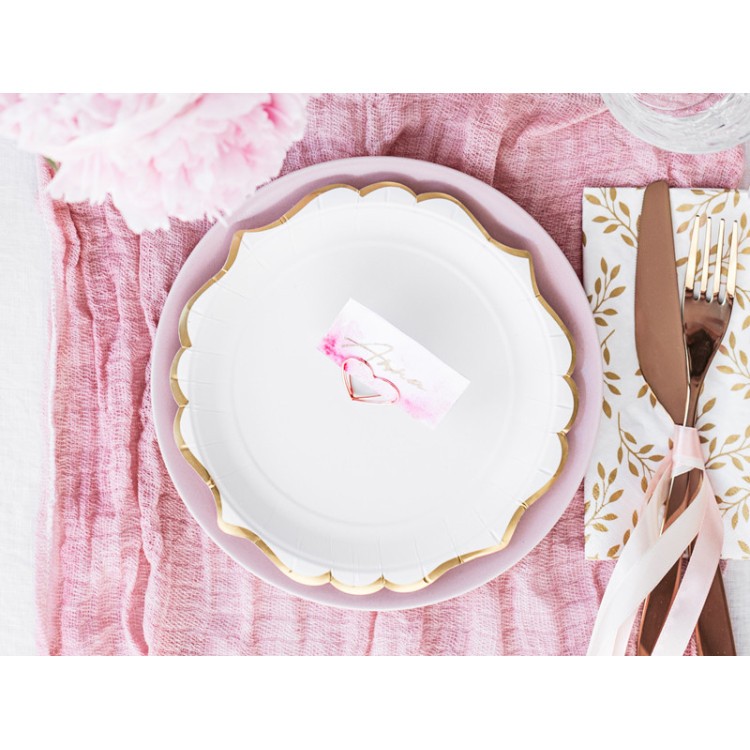 Pappersassietter Vita med Guldkant bild 7