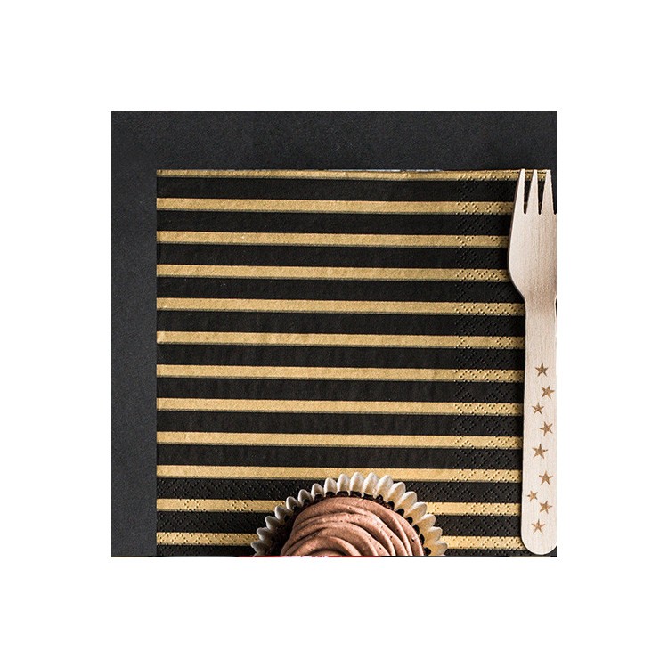 Servetter Svart och Guldrandiga bild 2