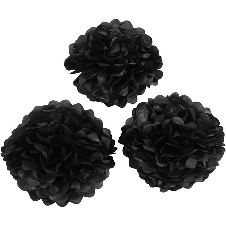 Pom Pom Svart 3-pack