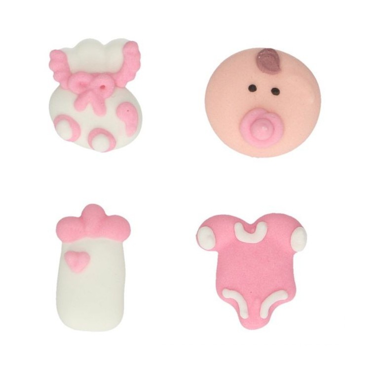 Sockerdekorationer Baby Rosa bild 2