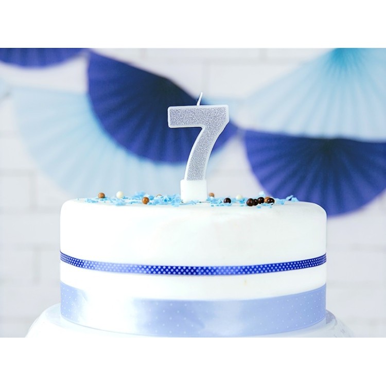 Tårtljus 7 Silver bild 2