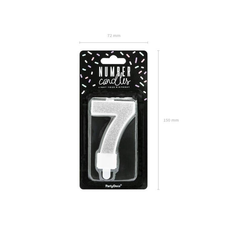 Tårtljus 7 Silver bild 4