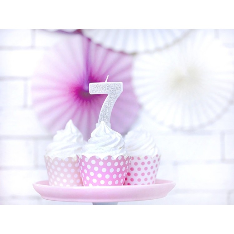 Tårtljus 7 Silver bild 3