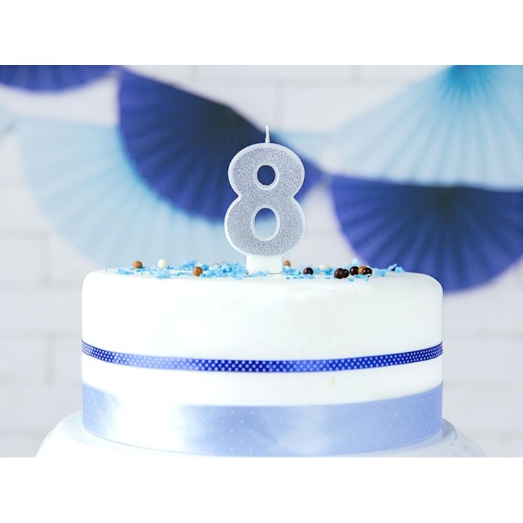 Tårtljus 8 Silver bild 2