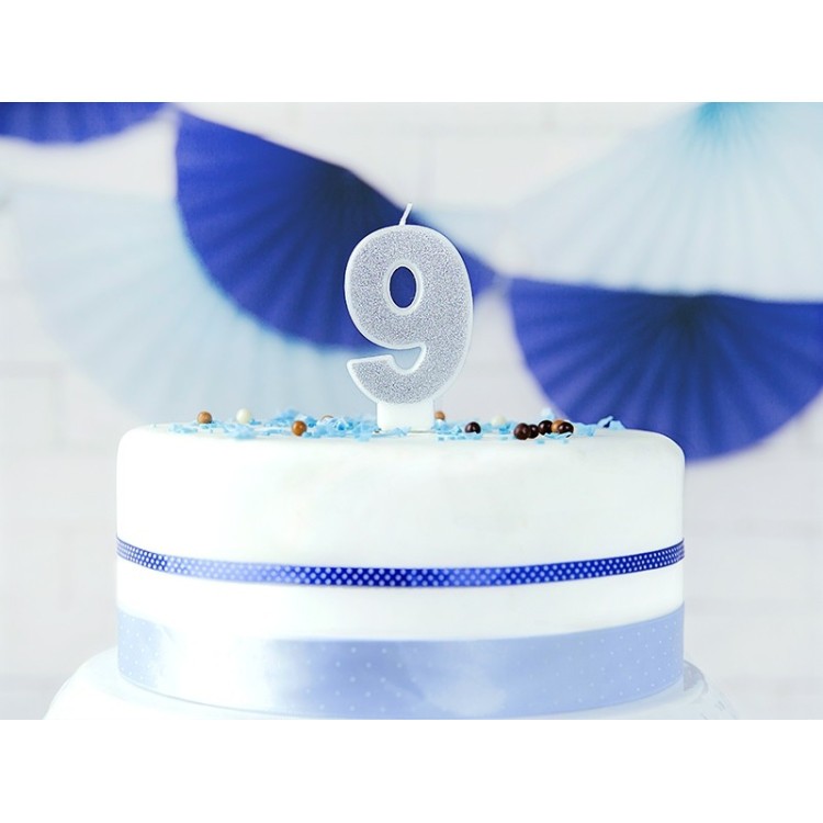 Tårtljus 9 Silver bild 2