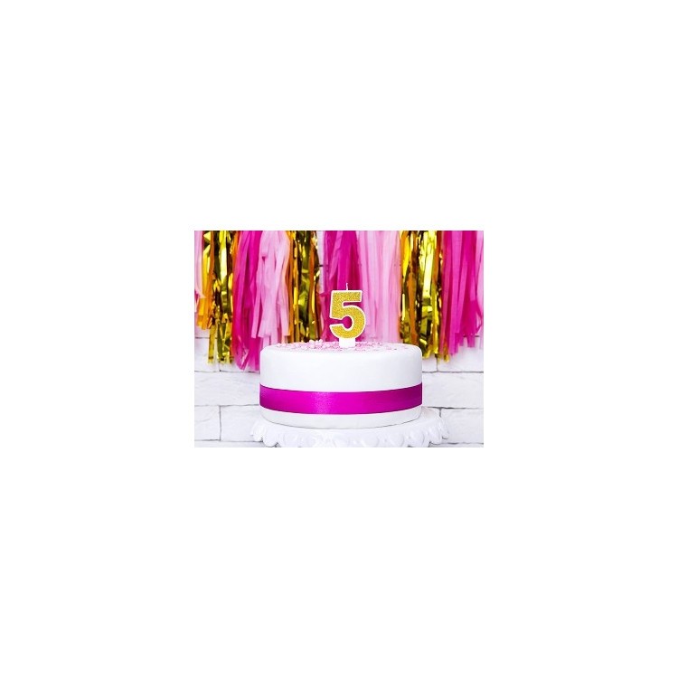 Tårtljus 5 Guld bild 3