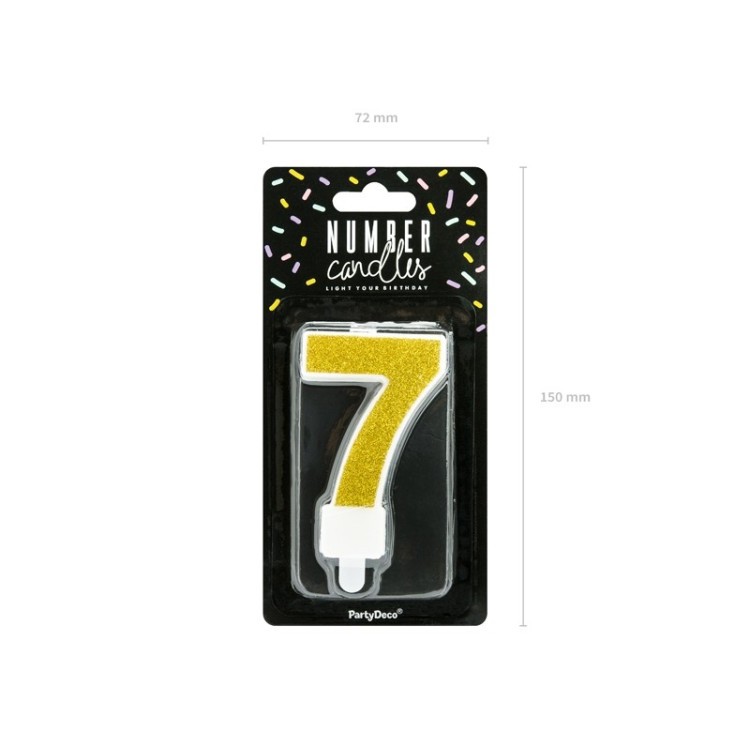 Tårtljus 7 Guld bild 4