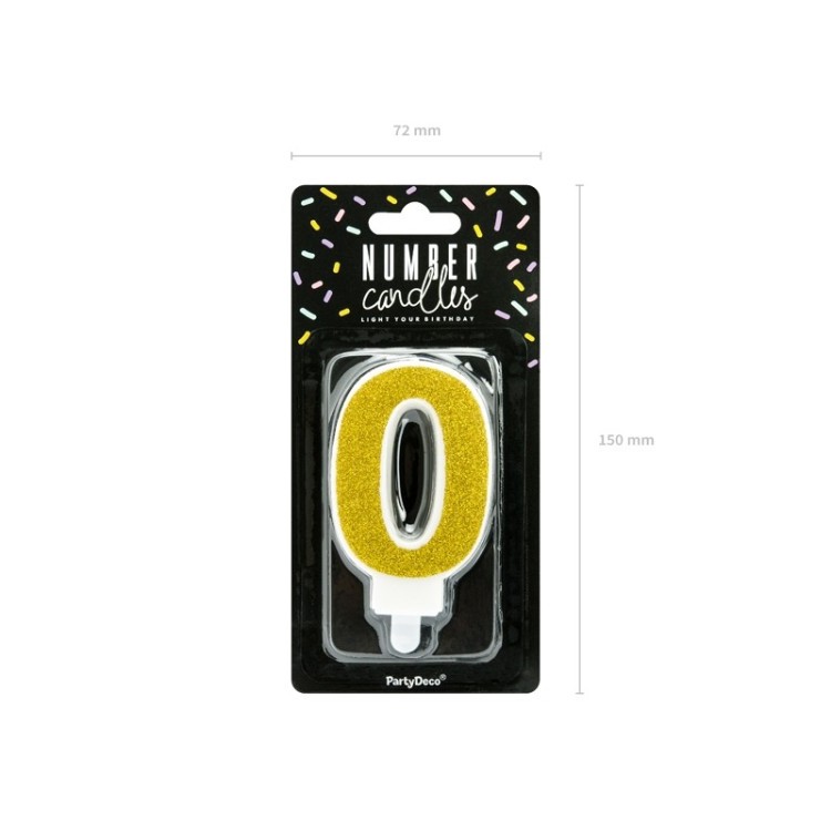 Tårtljus 0 Guld bild 3