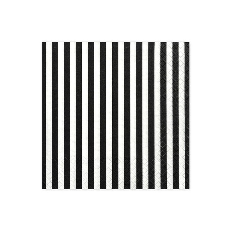 Servetter Randiga Svart & Vit