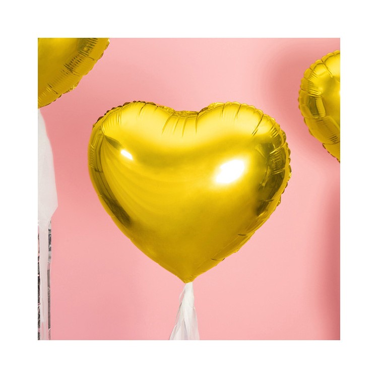 Folieballong Hjärta Guld bild 4