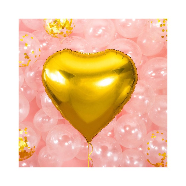 Folieballong Hjärta Guld bild 3