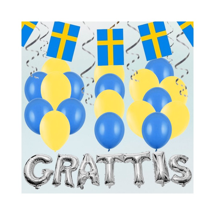 Grattisdekorationer Paket Silver bild 2