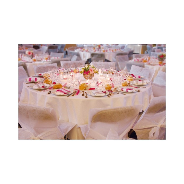 Rund Bordsduk Vit bild 4