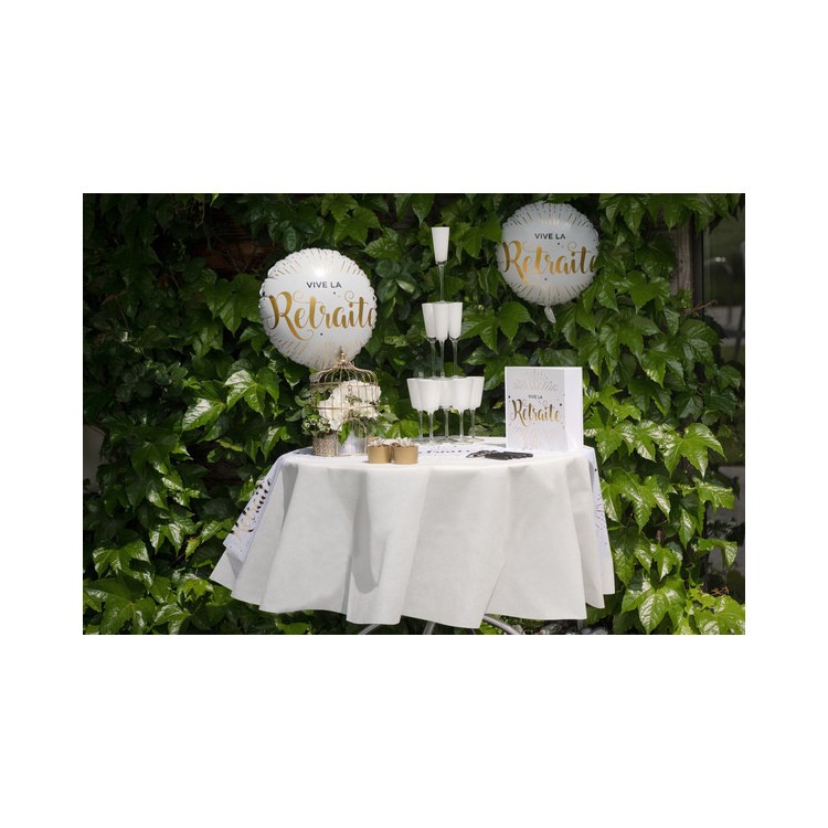 Rund Bordsduk Vit bild 2