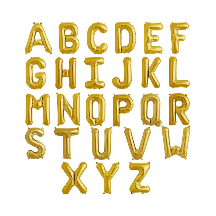 Bokstavsballong Guld 35 cm