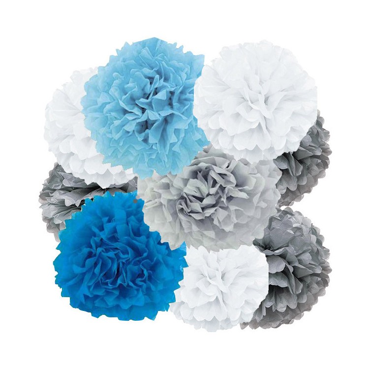 Pom Pom Delux Blå/Silver